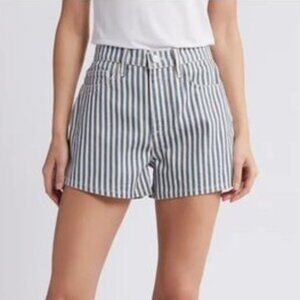 👉 FRAME The Vintage Stripe High Rise Denim Shorts Sz 23